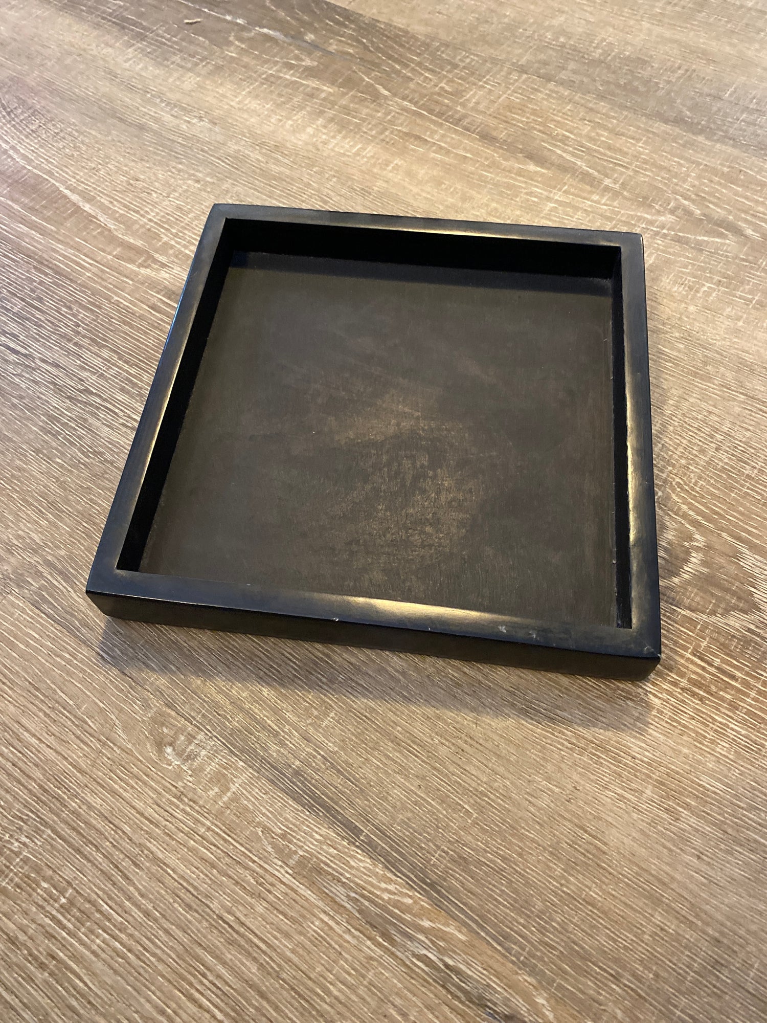 Square Black Stone Tray S
