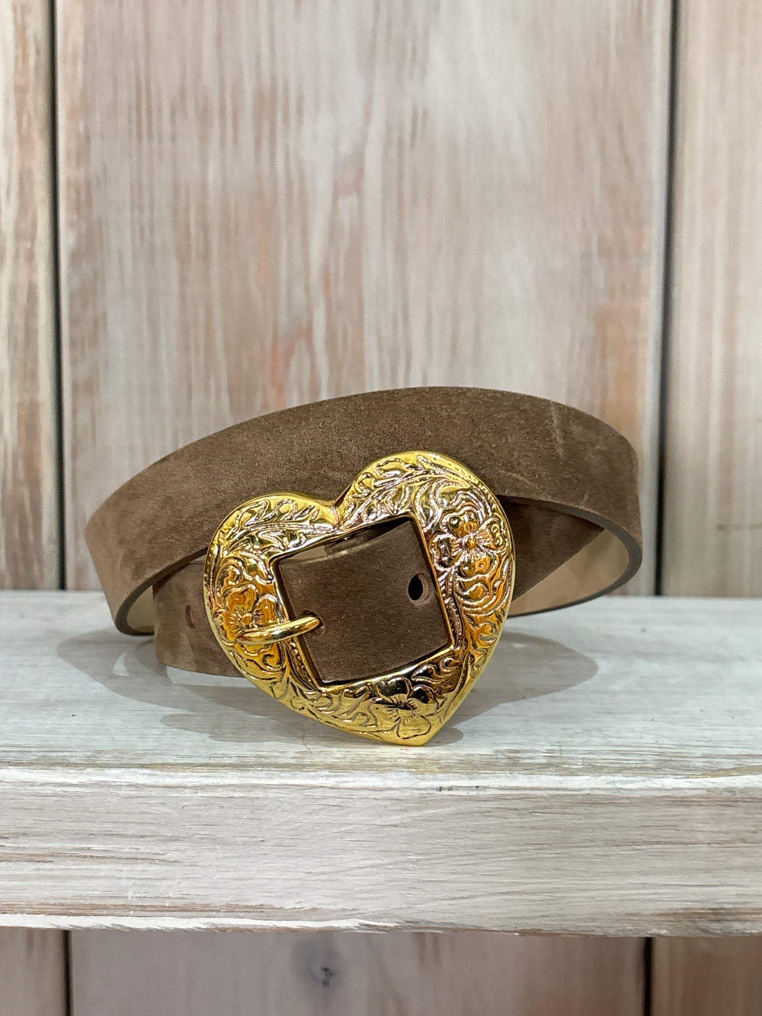 Kiera Womens Belt with Heart Buckle