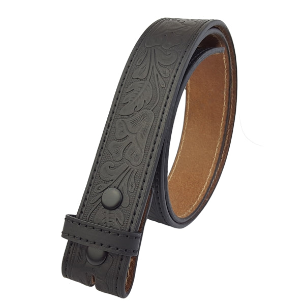 Floral Tooled Belt with Horse Buckle