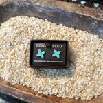 flower stud earrings sterling silver turquoise native american Peyote Bird womens jewelry western popular studs Boltranchstore.com