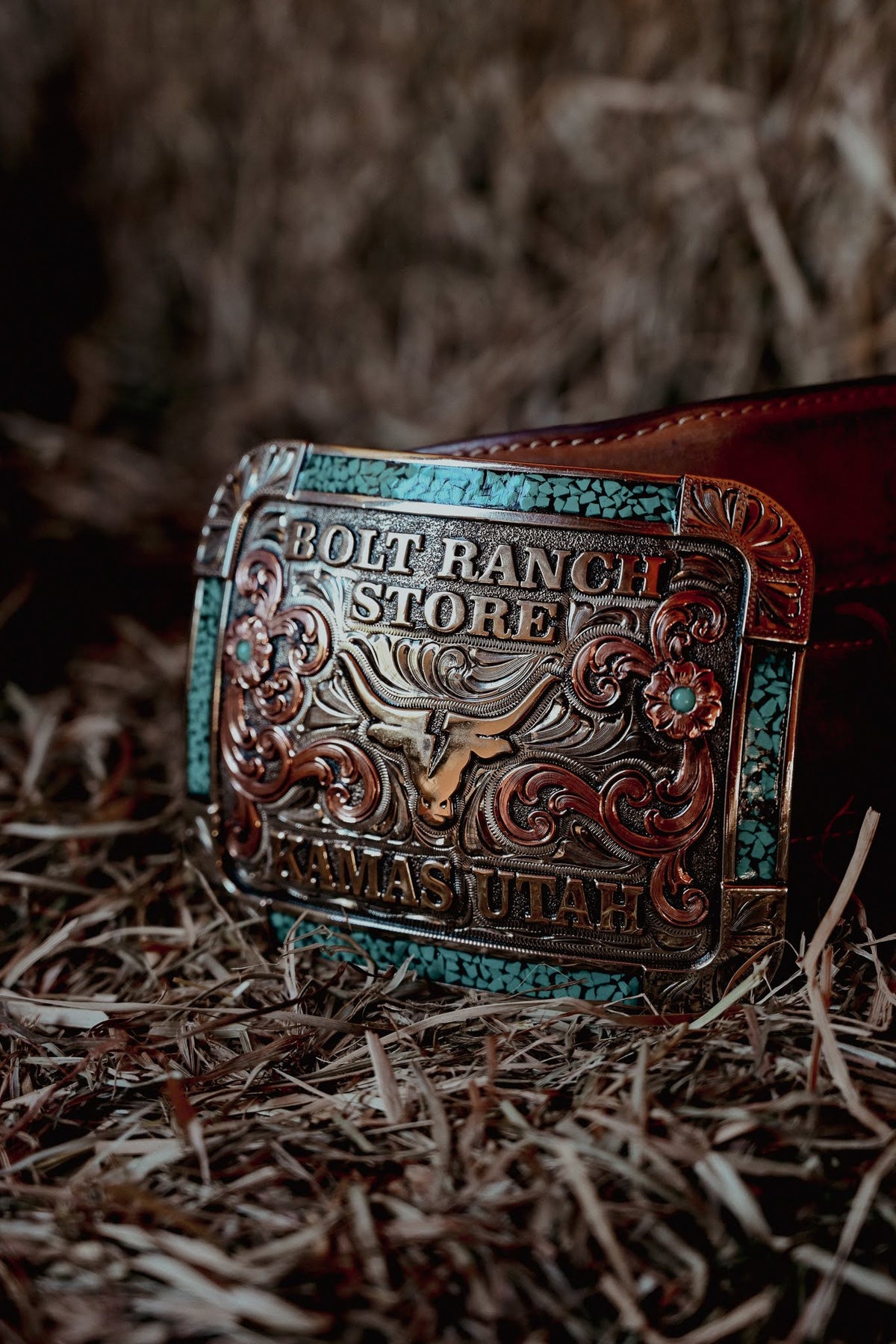 Bolt Ranch Turquoise Arena Buckle
