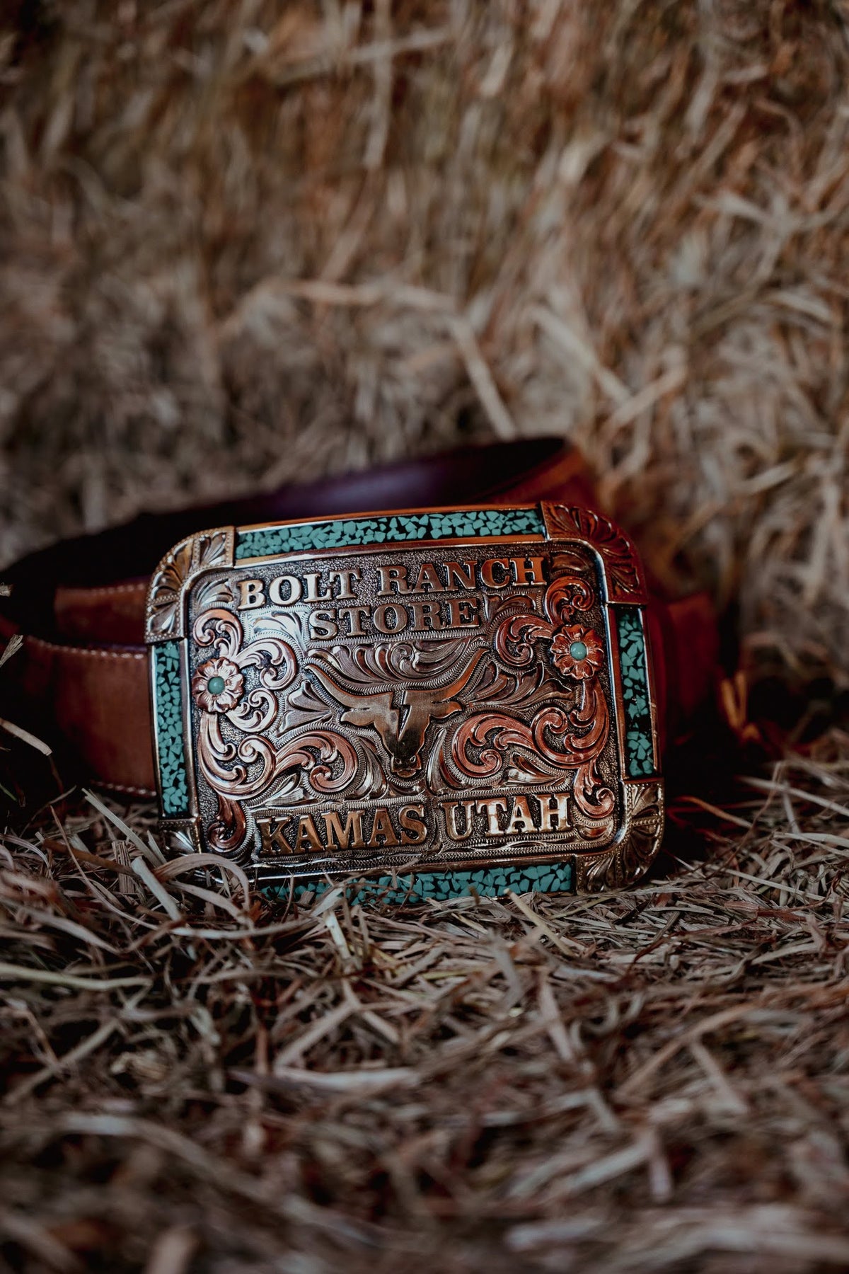 Bolt Ranch Turquoise Arena Buckle
