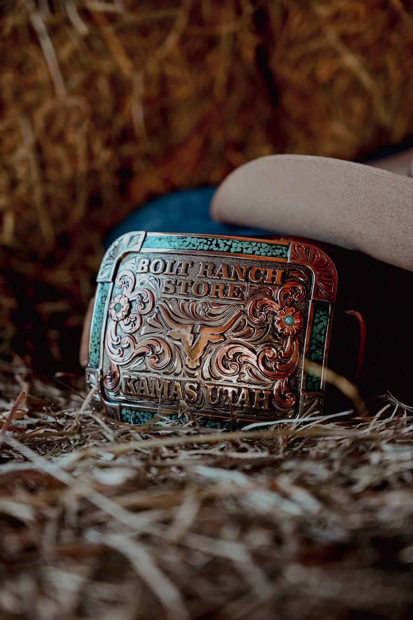 Bolt Ranch Turquoise Arena Buckle