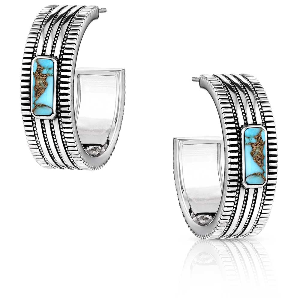 Turquoise Sky Hoop Earrings