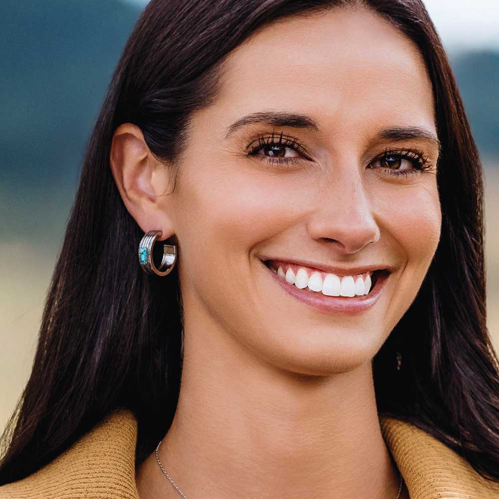 Turquoise Sky Hoop Earrings