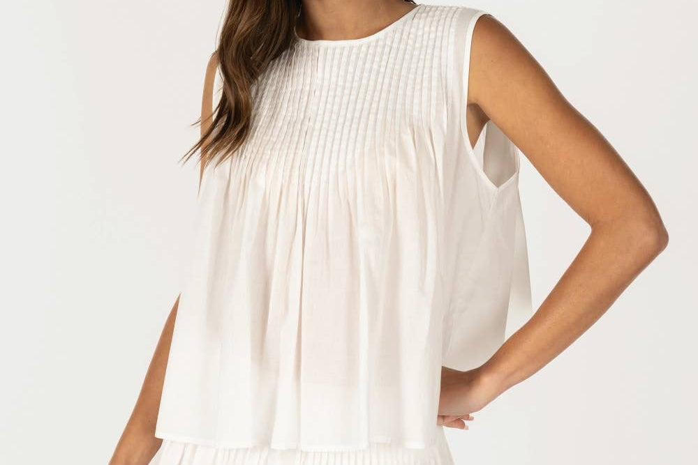 Eliza Pintuck Sleeveless Peplum Top shop at boltranchstore.com 