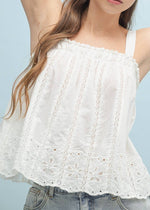 Eyelet Cami Top with straps and eyelet detail