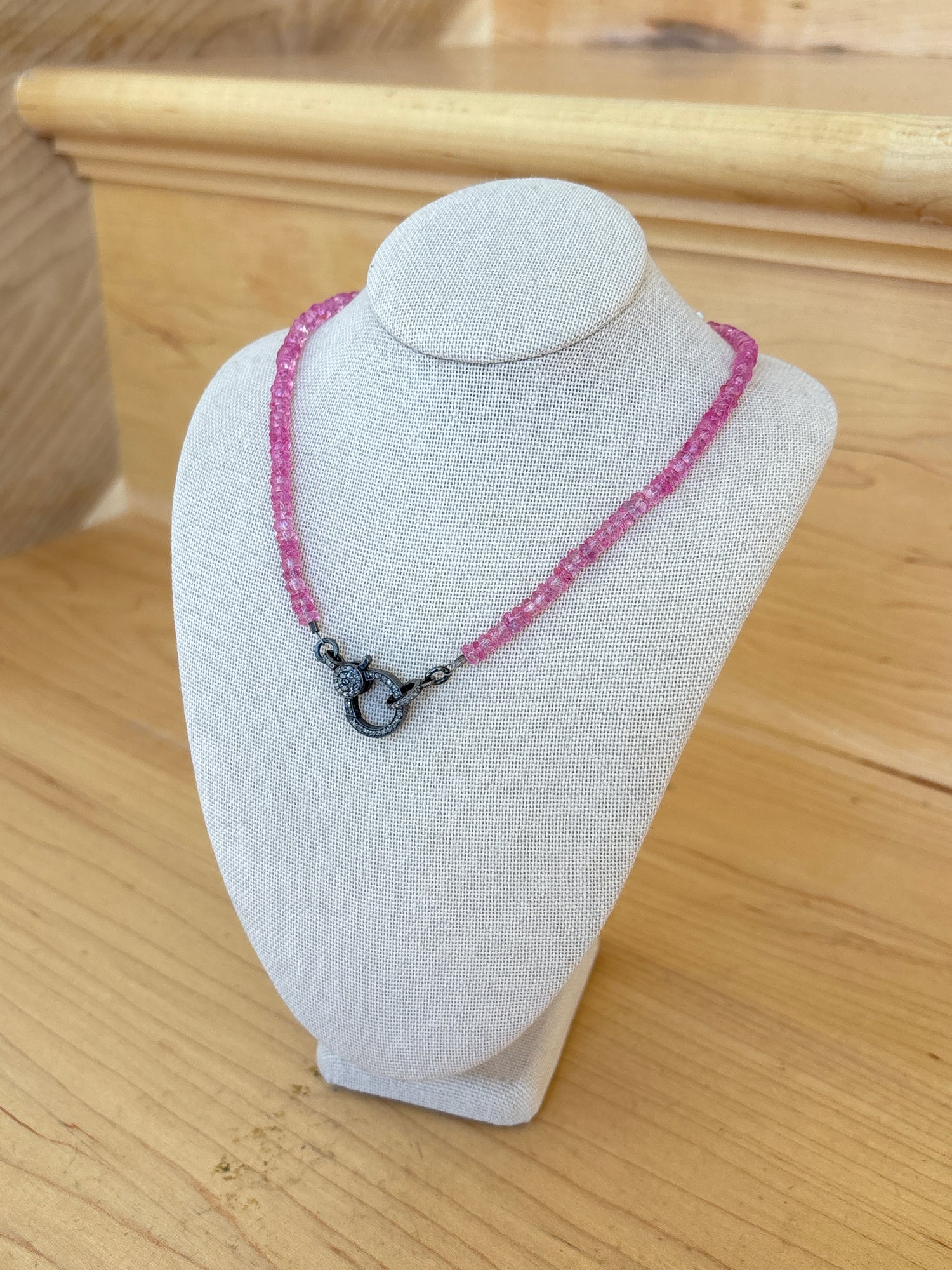 Makhala Pink Topaz with Diamond Closure