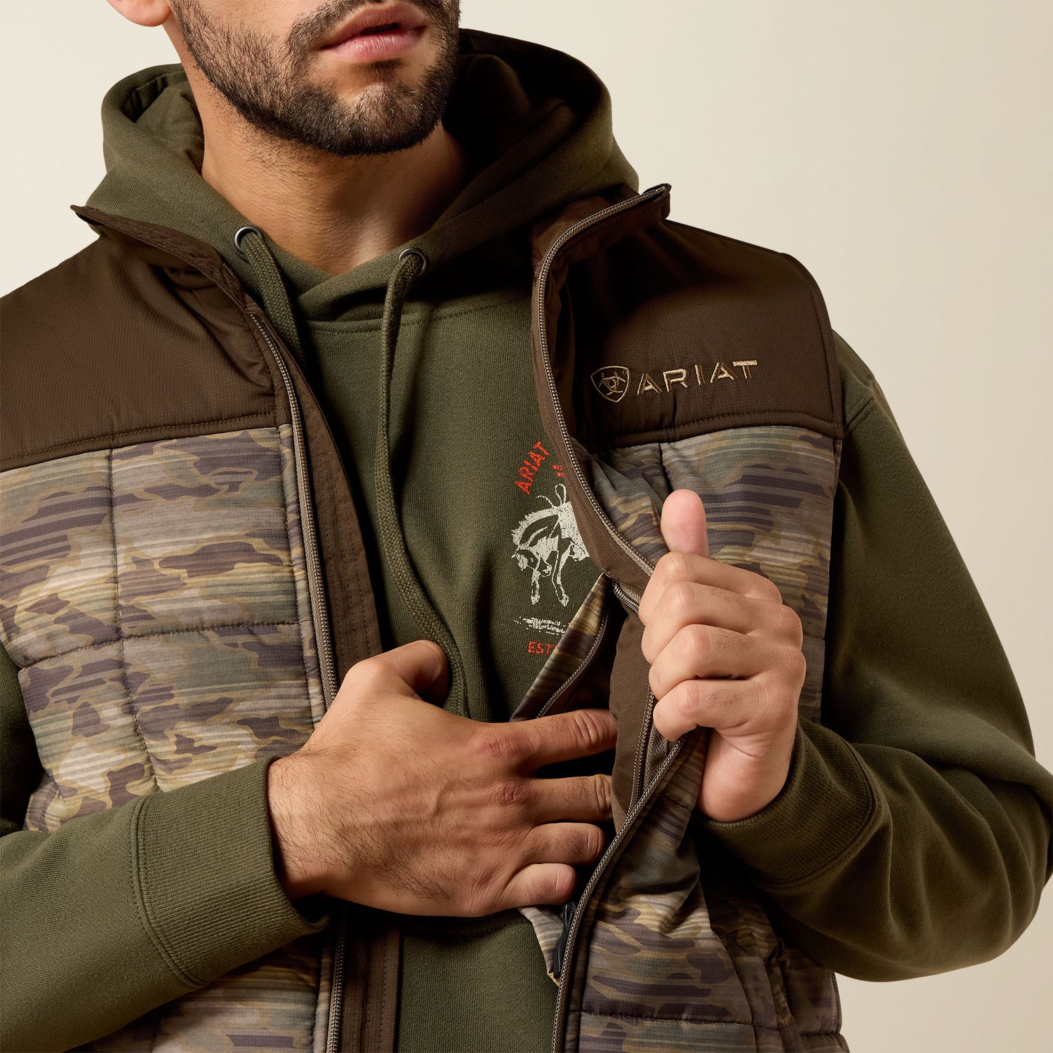 Ariat Mens Camo Crius Insulated Vest