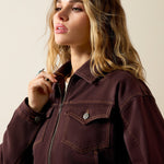 Western clothing womens fashion rodeo Utah Ariat Womens Cavalry Bomber Jacket Chocolate Plum SKU 10079674 Boltranchstore.com free shipping