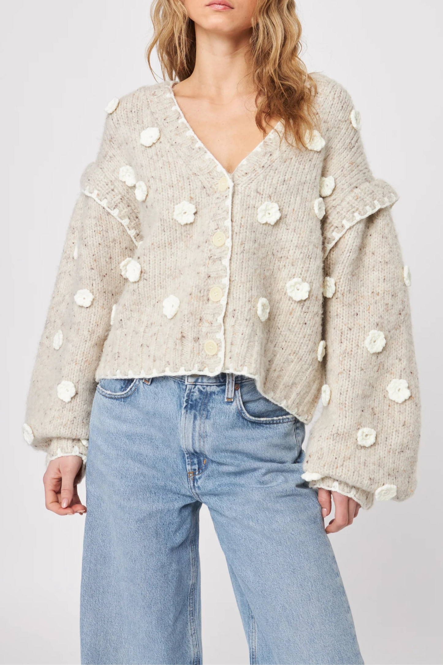 Marco Applique Cardigan Tundra flowers by John and Jenn womens sweater fall 2025 free shipping Boltranchstore.com Ballerina Farm