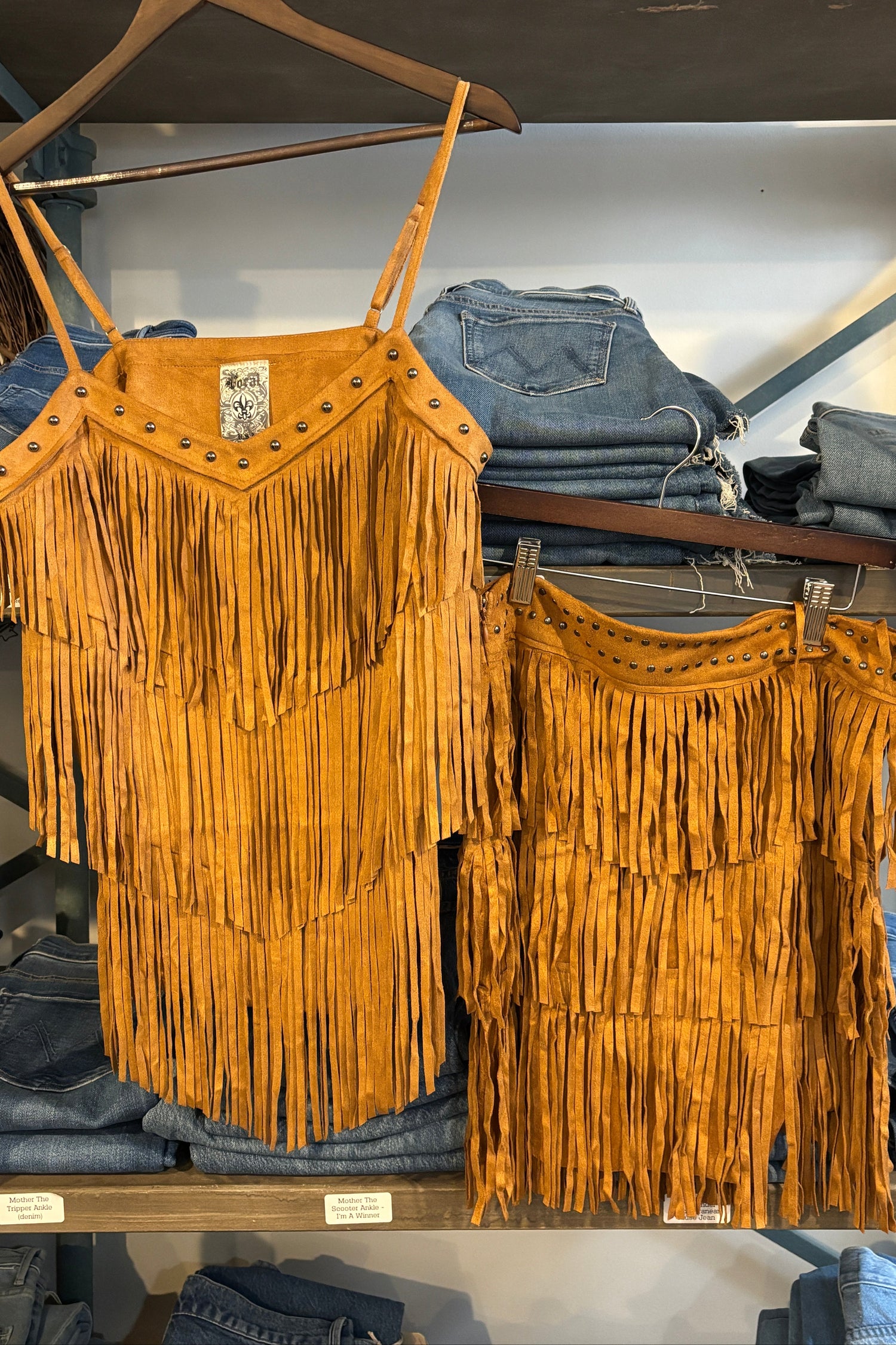 Sadie Suede Fringe Skirt