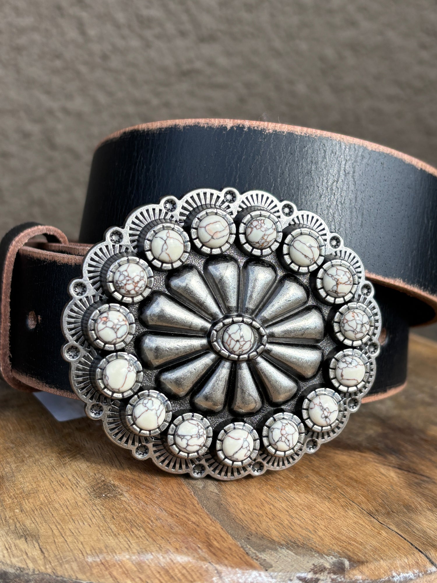 Floral Bone Western Belt