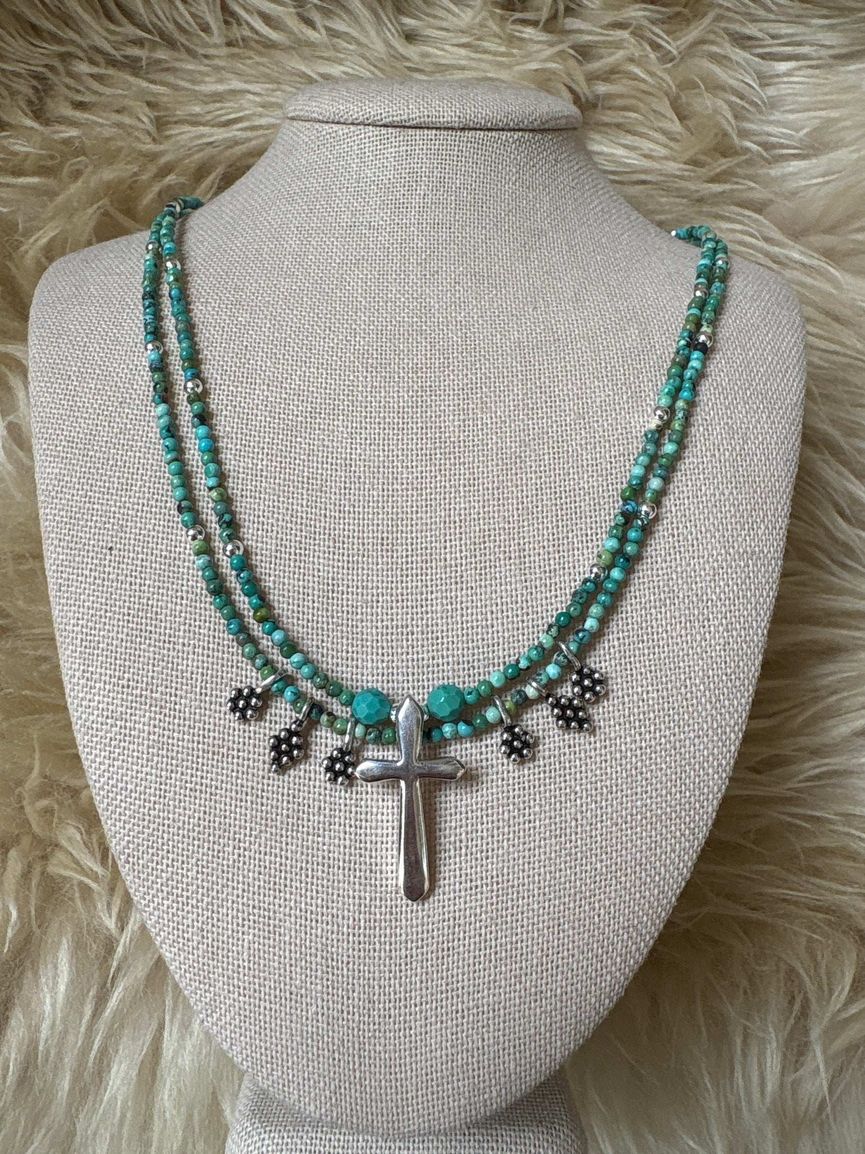 Paige Wallace Cross and Flower Necklace at boltranchstore.com free shipping western outfit nfr outfit 