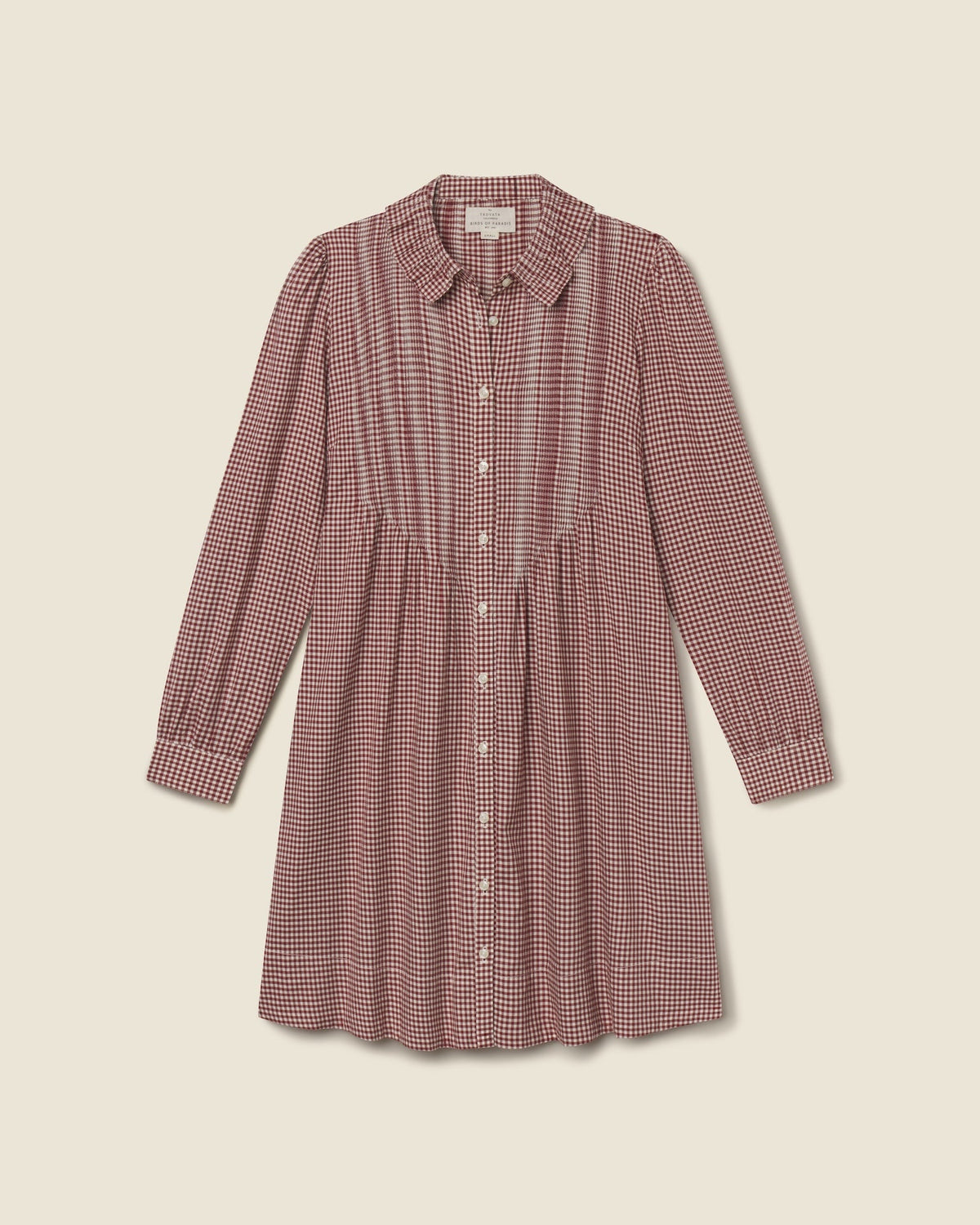 Trovata Olive Dress Mahogany Check mahogany brown check cotton dress womens western boutique Utah SKU FA26W134816