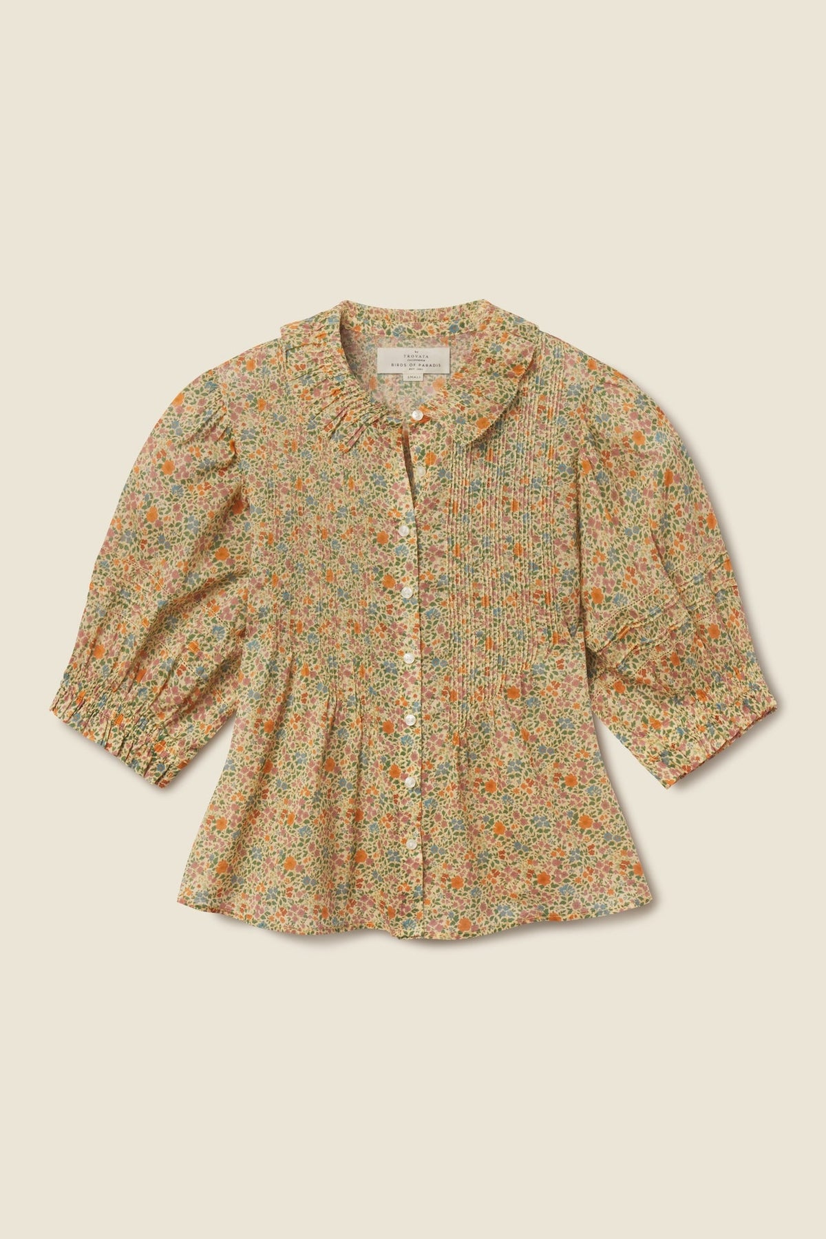 Trovata Jess Blouse Gardenette botanical print cotton short sleeve blouse womens western boutique Utah FA26W140501