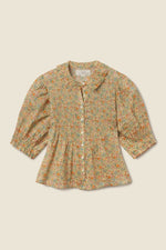 Trovata Jess Blouse Gardenette botanical print cotton short sleeve blouse womens western boutique Utah FA26W140501
