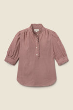 Trovata Noah Blouse Mahogany Check mahogany brown check cotton button down blouse womens western boutique Utah SKU FA26W144016