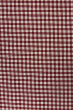 Trovata Francesca Blouse Mahogany Check cotton fabric swatch in warm mahogany check rodeo