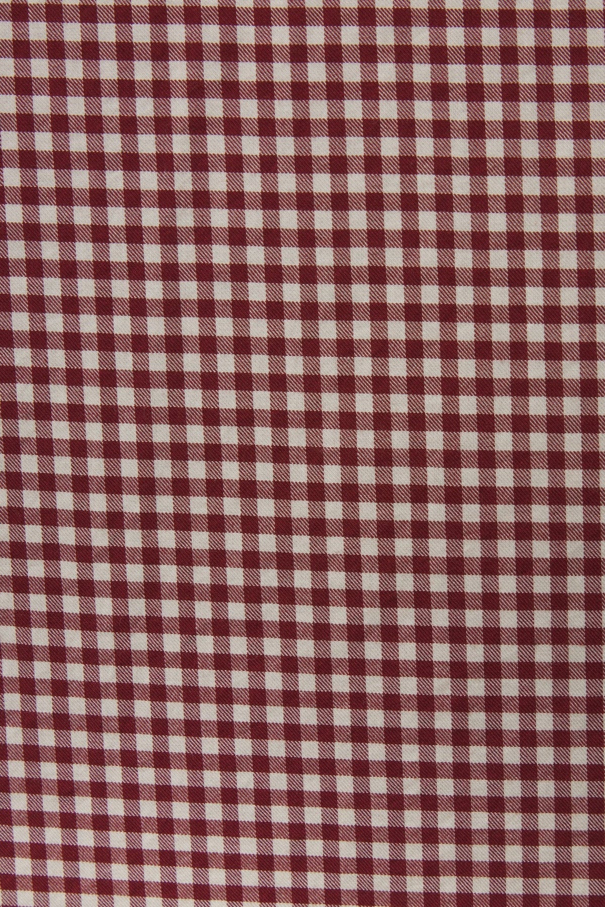 Trovata Olive Dress Mahogany Check cotton fabric swatch in warm mahogany check cowgirl style Park City
