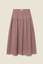 Trovata Lydia Skirt Mahogany Check mahogany brown check cotton midi skirt womens western boutique Utah SKU FA26W148416