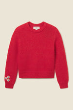 Trovata Cleo Sweater Red bright red alpaca and wool blend knit sweater womens western boutique Utah FA26W158302