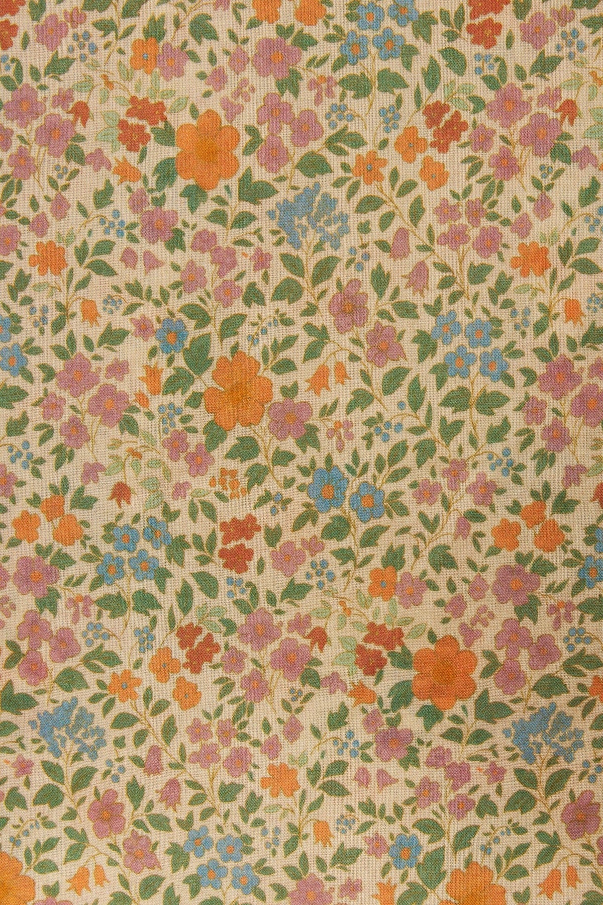 Trovata Lia Dress Gardenette cotton fabric swatch showing the garden floral print in detail womens fashion Utah