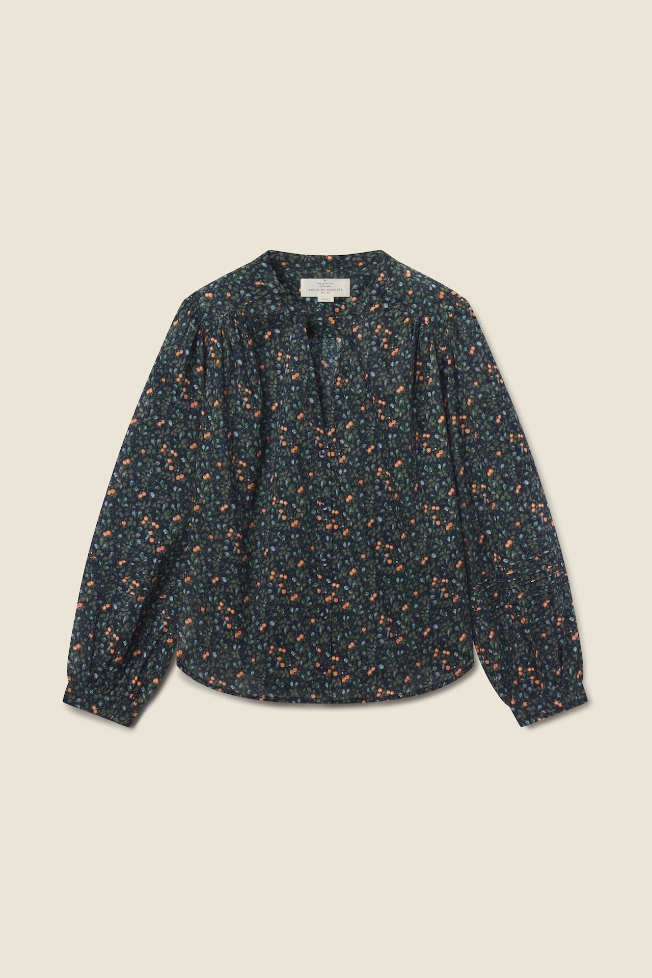 Trovata Pauline Blouse Marin Ditsy dark ditsy floral cotton button front blouse womens western boutique Utah FA26W162331