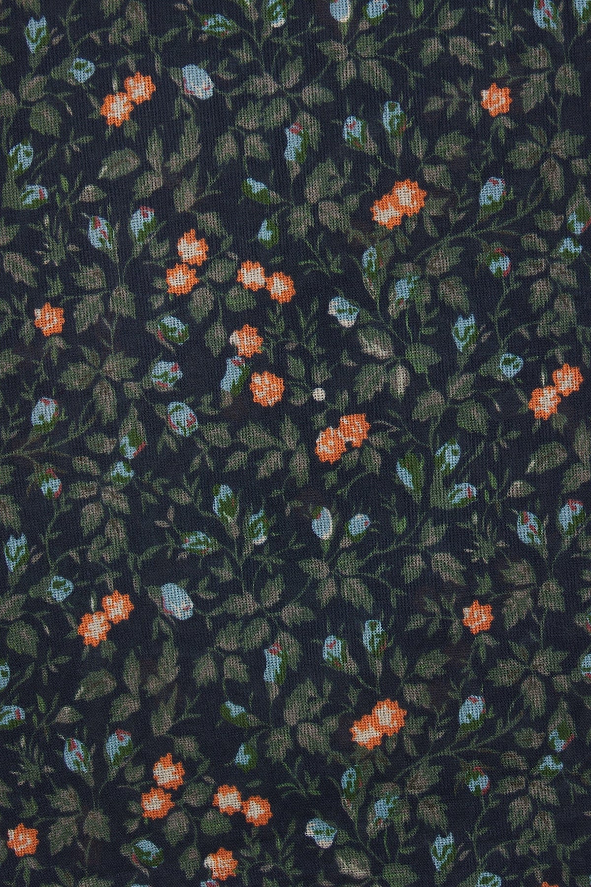 Trovata Pauline Blouse Marin Ditsy cotton fabric swatch showing the ditsy floral print womens fashion Utah