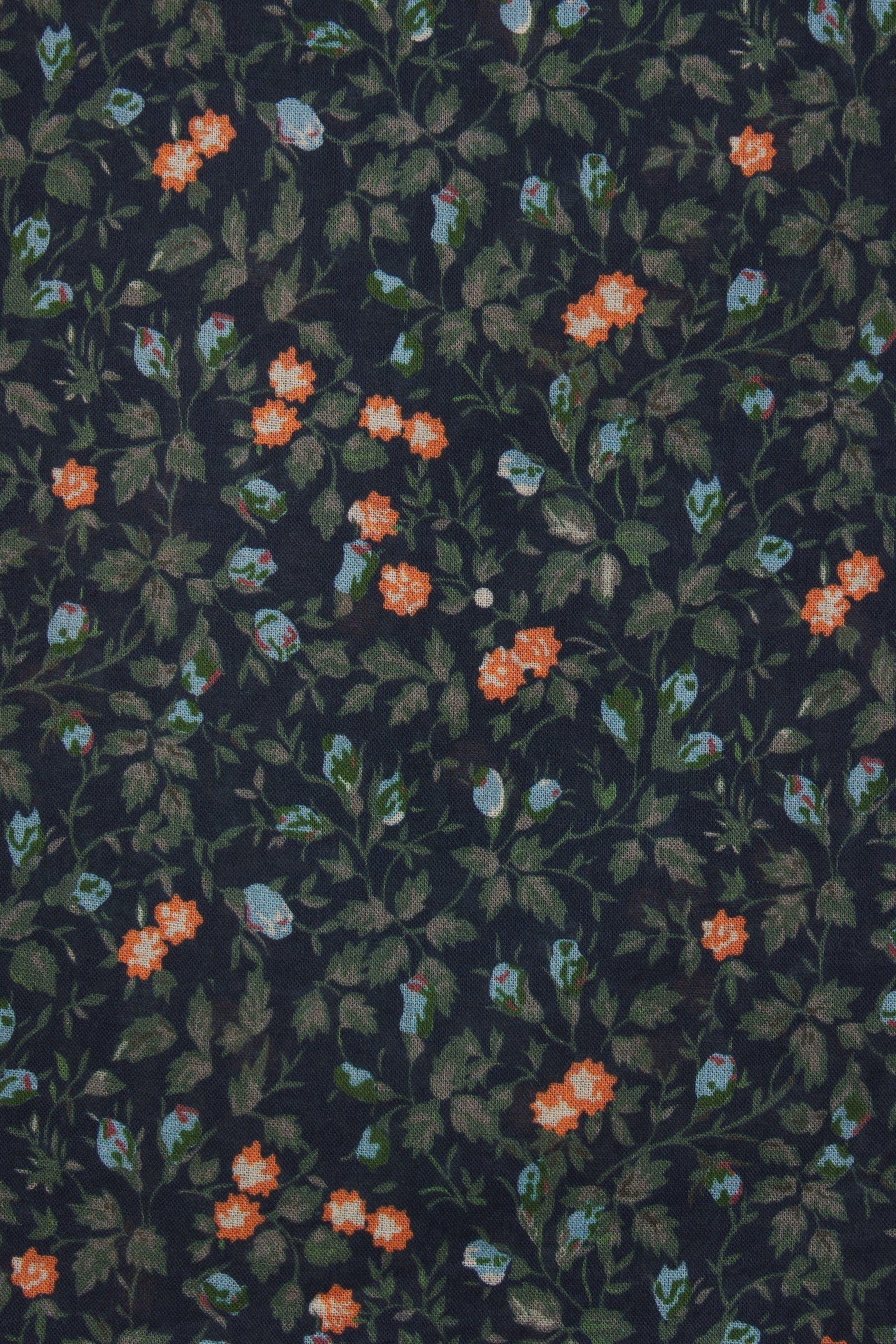 Trovata Pauline Blouse Marin Ditsy cotton fabric swatch showing the ditsy floral print womens fashion Utah