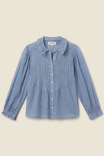 Trovata Francesca Blouse Seabrook Gingham blue and white checked cotton blouse womens western boutique Utah FA26W162415