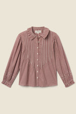 Trovata Francesca Blouse Mahogany Check mahogany brown check cotton button front blouse womens western boutique Utah SKU FA26W162416