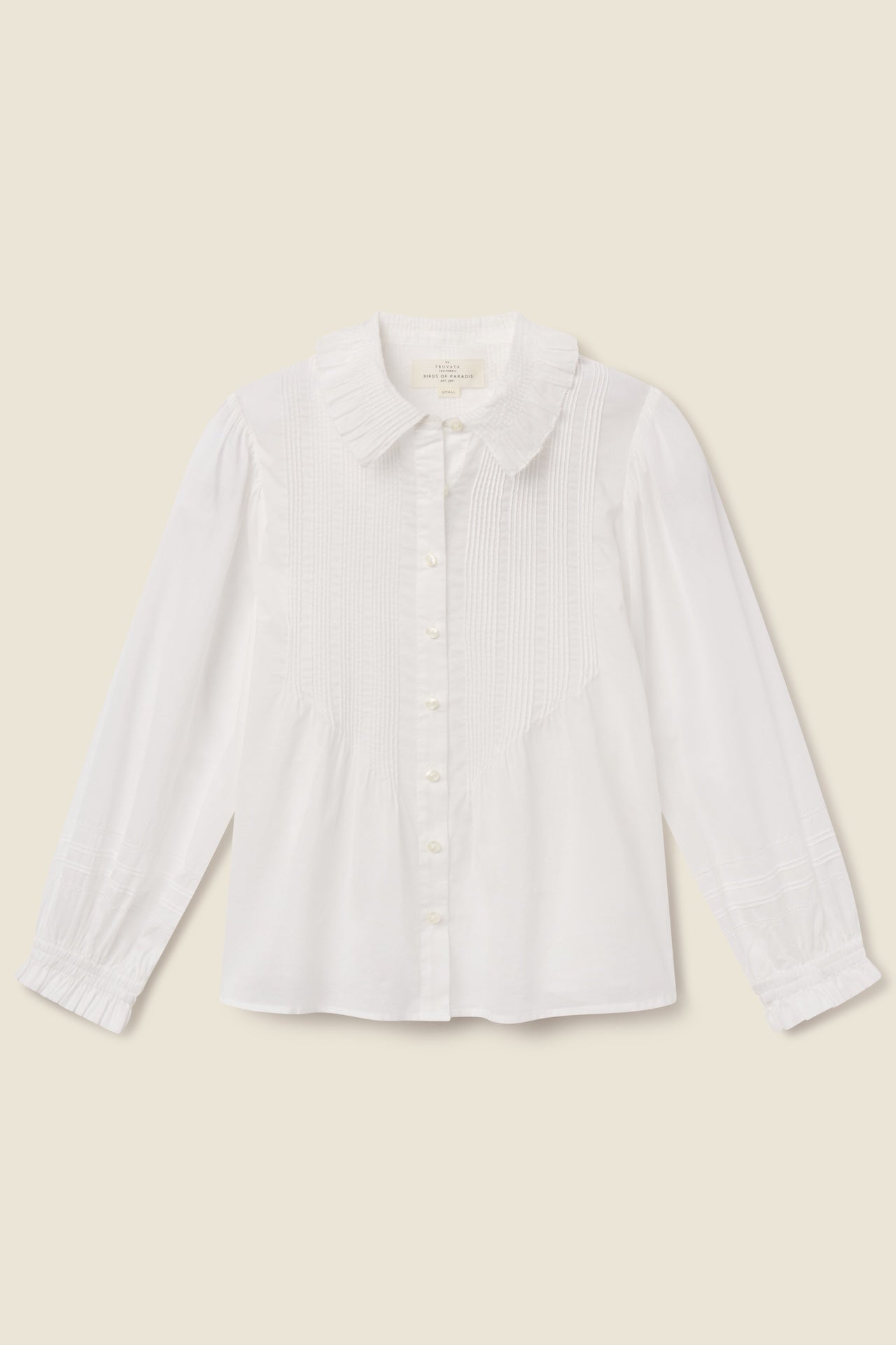 Trovata Francesca Blouse White crisp white cotton button front blouse womens western boutique Utah FA26W162445