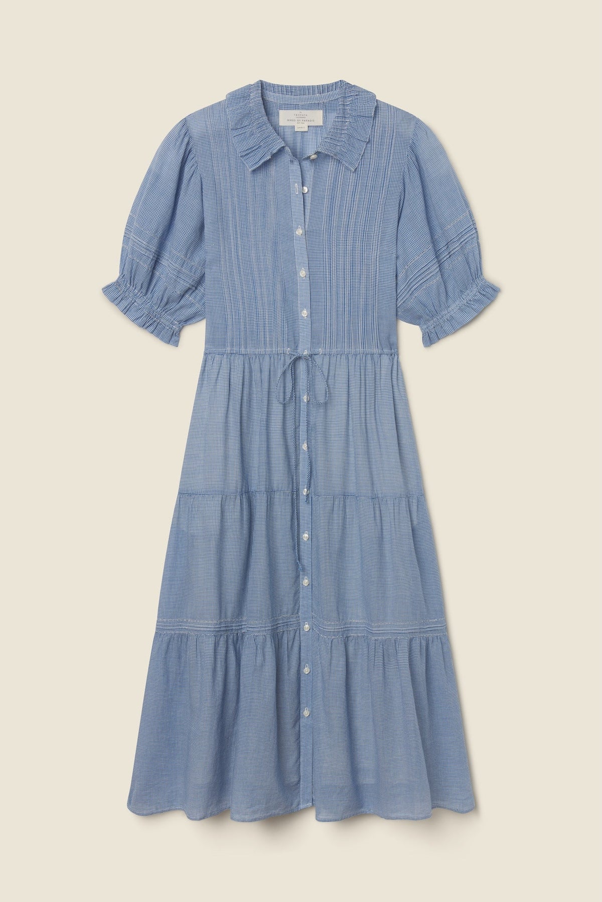 Trovata Elodie Dress Seabrook Gingham blue and white gingham cotton shirt dress womens western boutique Utah FA26W162715