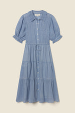 Trovata Elodie Dress Seabrook Gingham blue and white gingham cotton shirt dress womens western boutique Utah FA26W162715