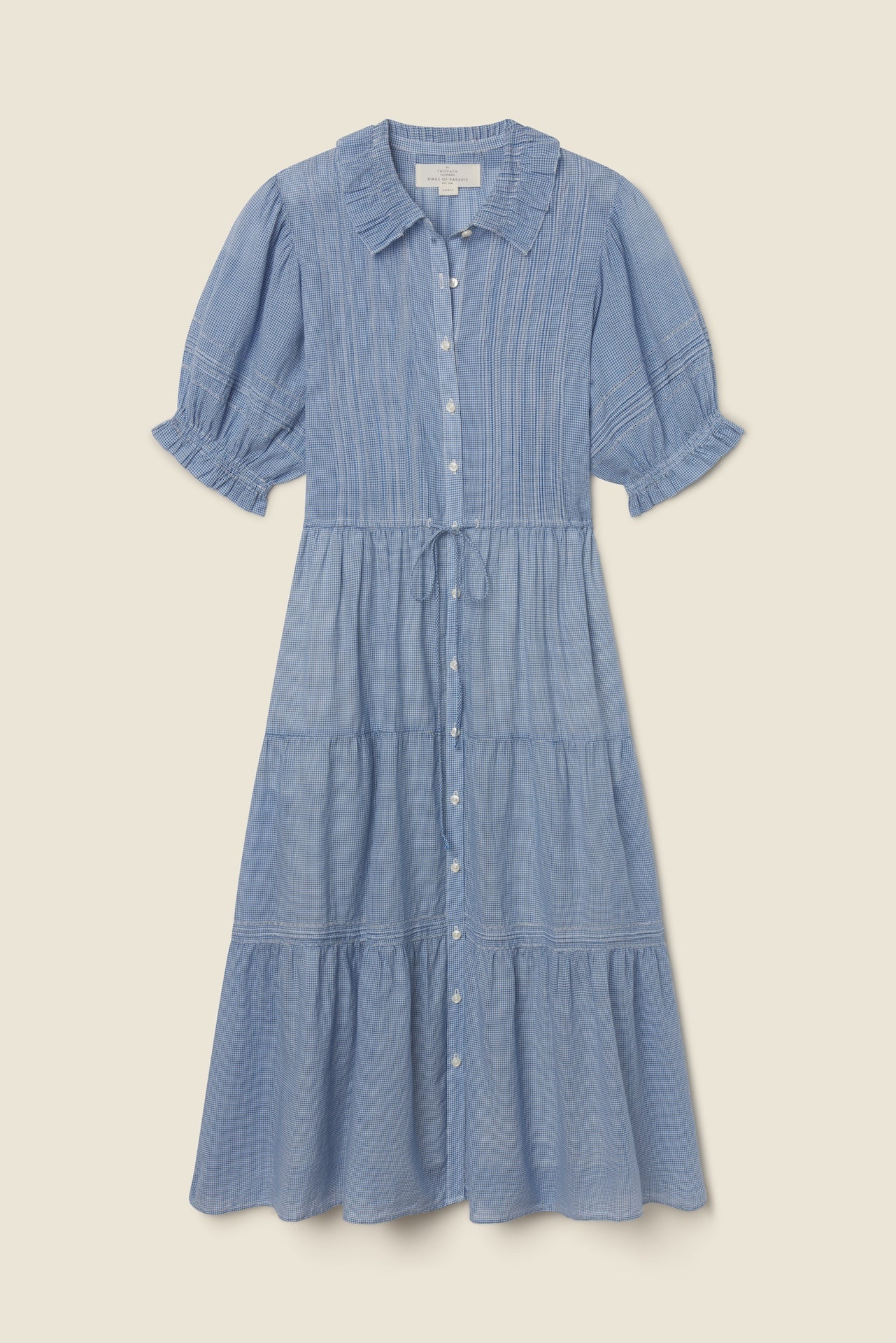 Trovata Elodie Dress Seabrook Gingham blue and white gingham cotton shirt dress womens western boutique Utah FA26W162715