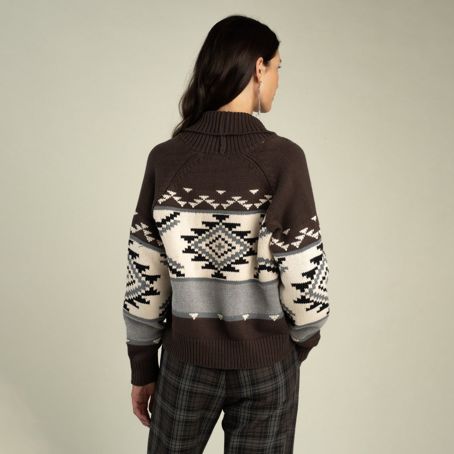 Sendero Womens Cimarron Cardigan Brown Blue