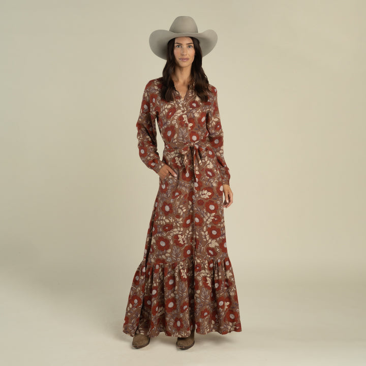 Sendero Miradora Dress Desert In Floral Copper
