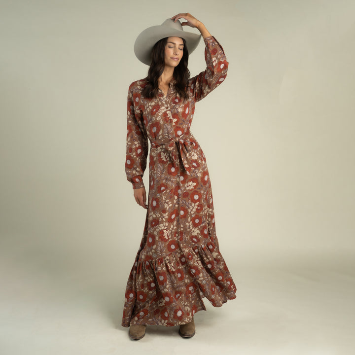 Sendero Miradora Dress Desert In Floral Copper
