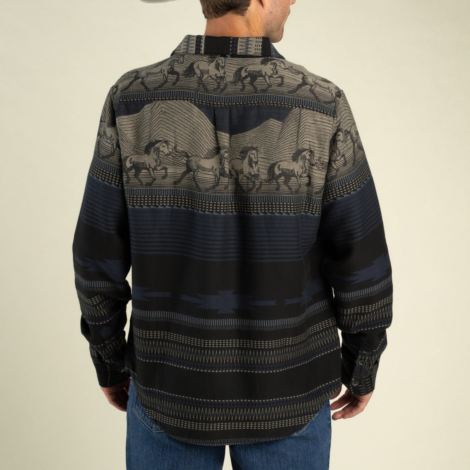 Sendero Mens Boquillas Teton Shirt in Stripe Charcoal