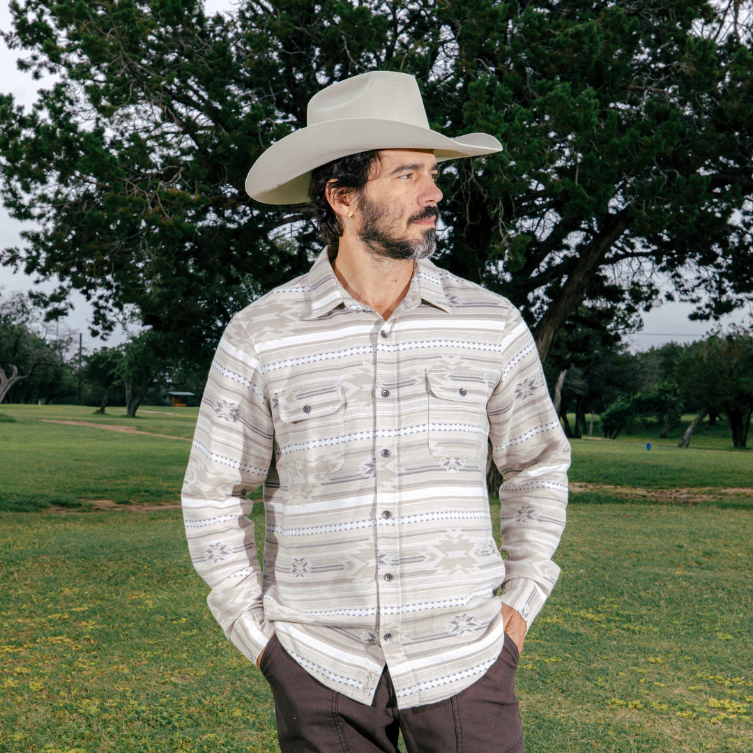 Sendero Boquillas Mens Mesilla Shirt in Chevron Limestone