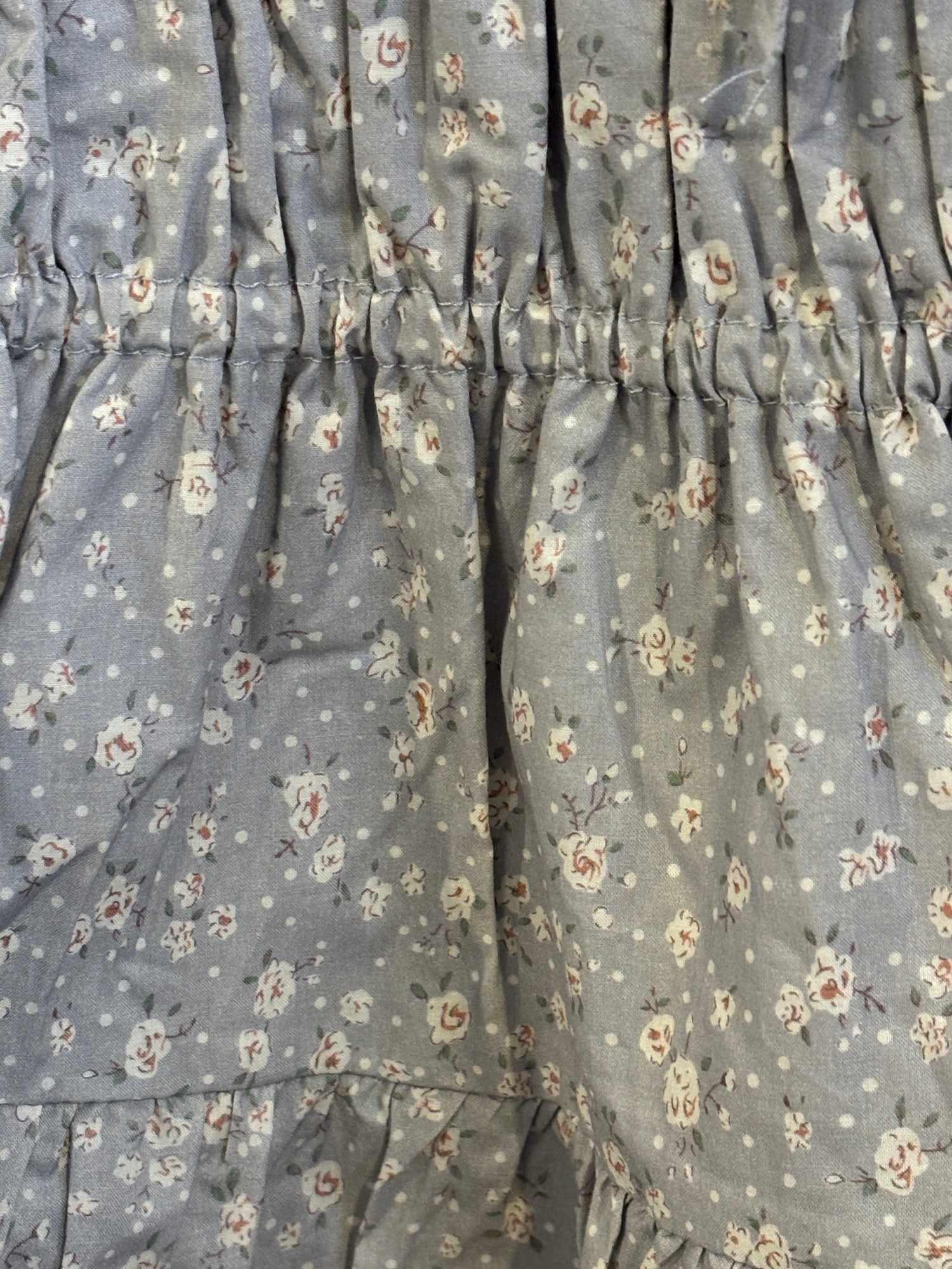 Blue Eyelet Trim Floral Mini Dress