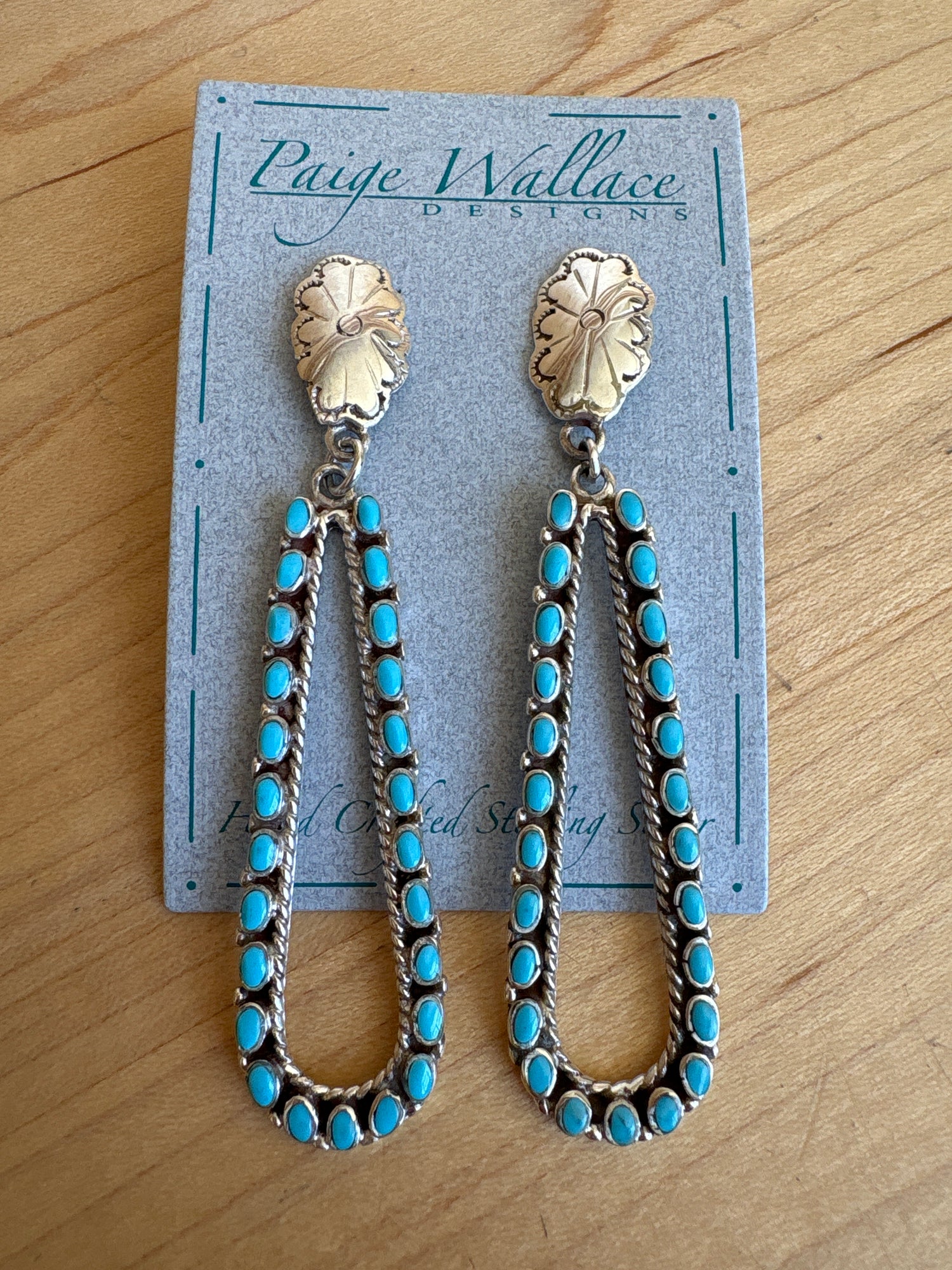Paige Wallace Concho Turquoise Teared Earring