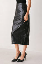 Womens fashion western clothing Utah boutique Black High Rise Faux Leather Skirt SKU FK1317 Boltranchstore.com free shipping