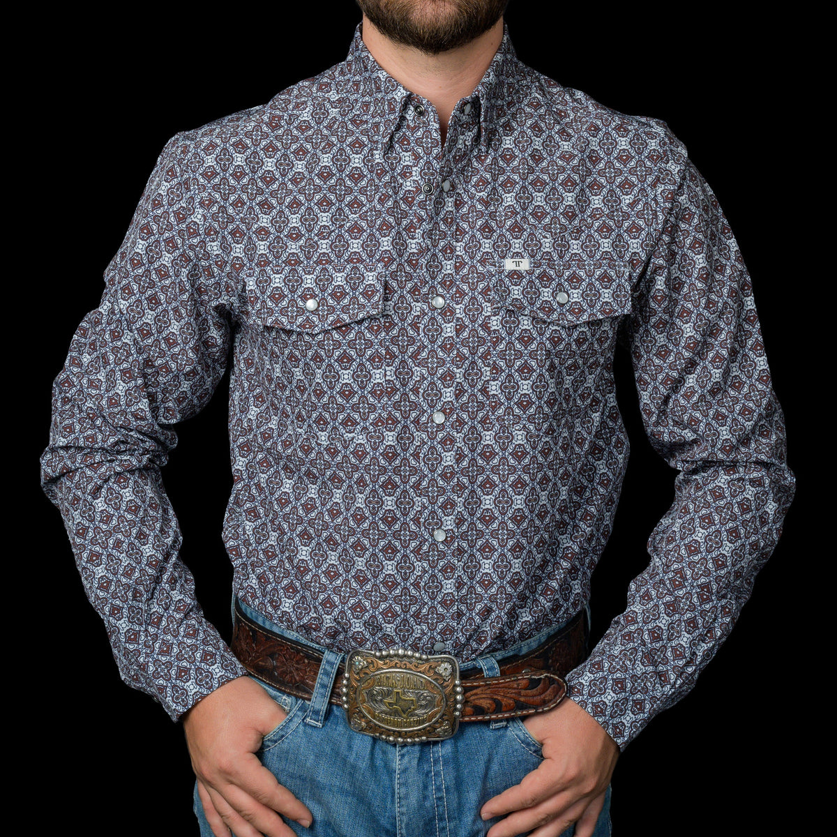 Connor Ferrell Ferrell Mens The Connor Snap Shirt in Brown – Bolt Ranch Store