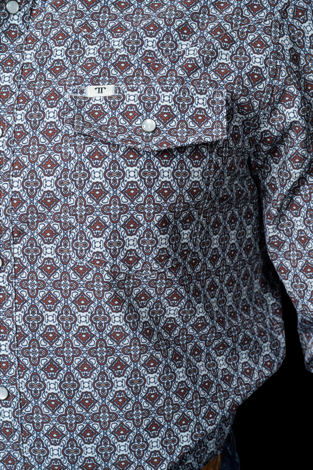 Ferrell Mens The Connor Snap Shirt in Brown
