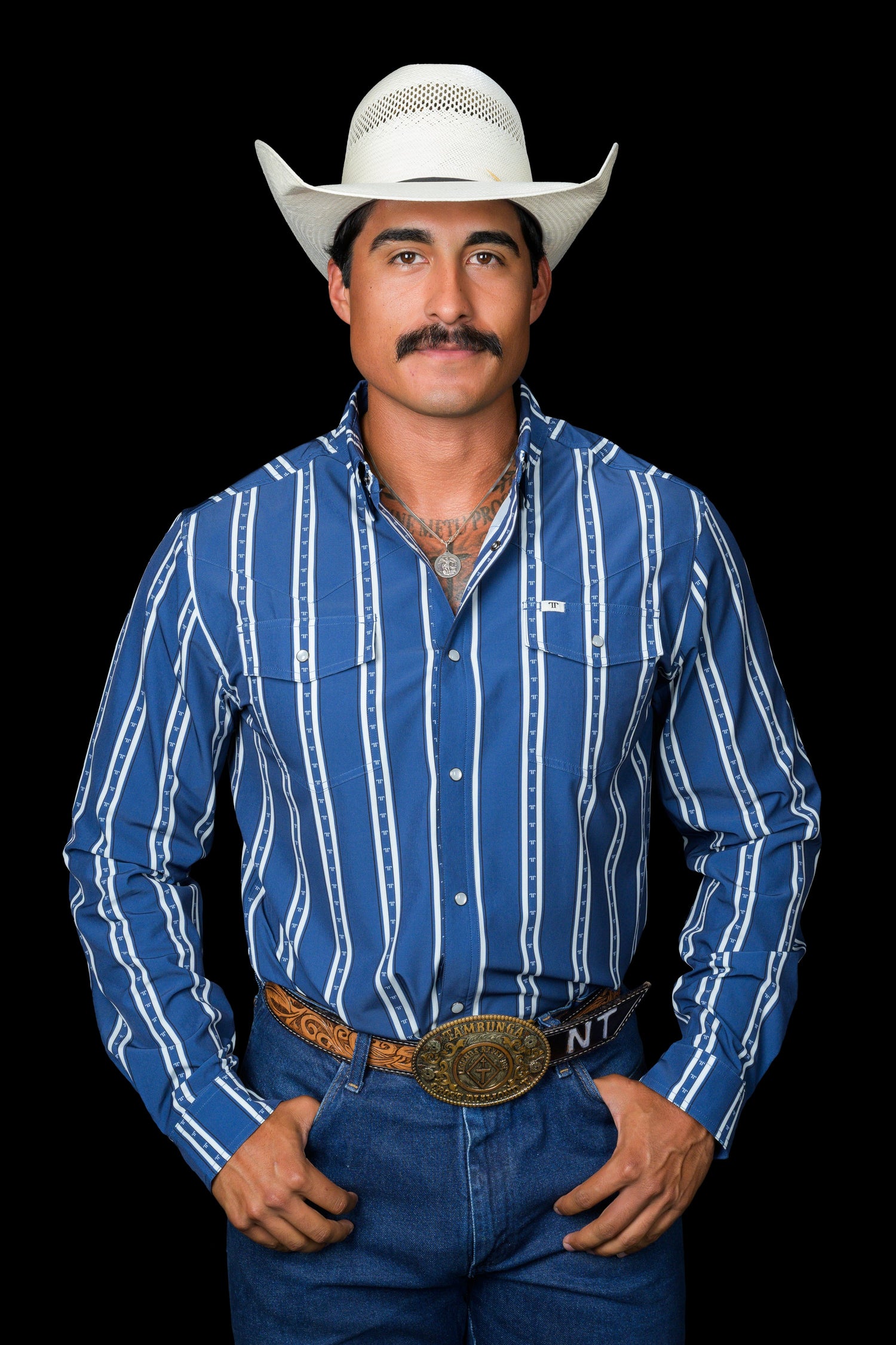 Ferrell Mens The Tucker Snap Shirt in Blue