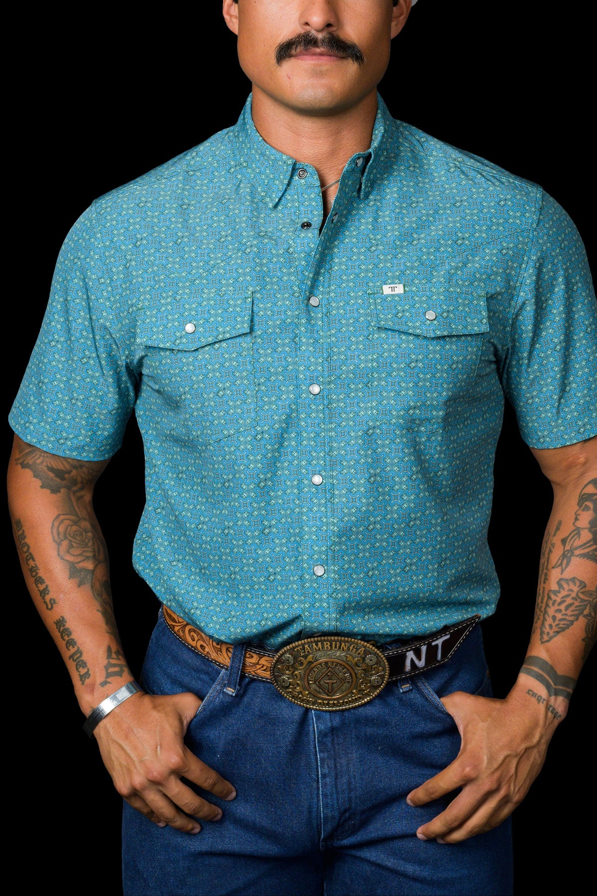 Ferrell Mens The Miles Snap Shirt FPS1026019 blue aqua mens outdoor western shirt Boltranchstore.com Free Shipping