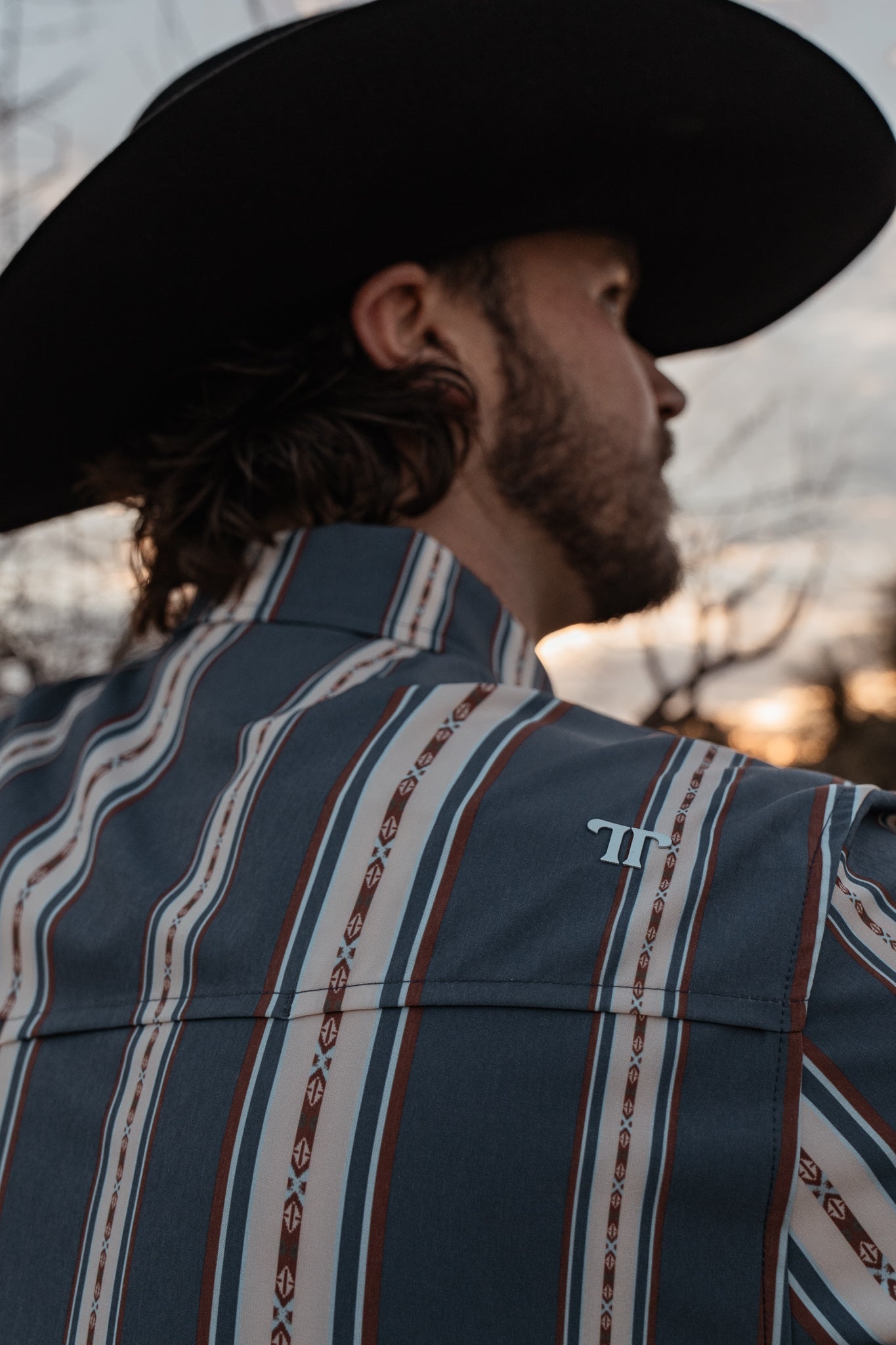 Ferrell Mens The Hudson Snap Shirt in Blue