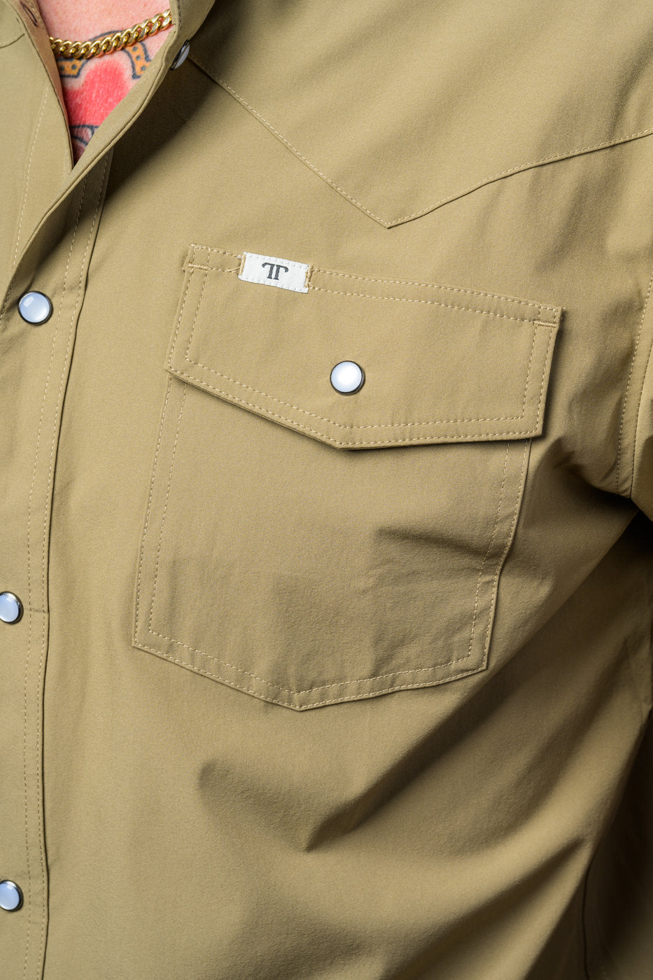 Ferrell Core Mens Khaki Snap Shirt